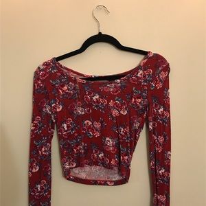 Crop floral long sleeve